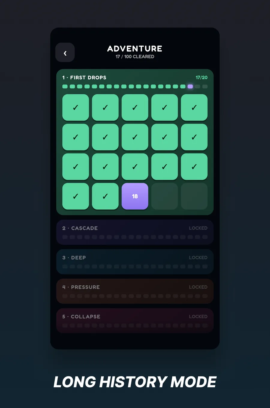 Blocklapse: a board mid-run, pieces waiting in the tray